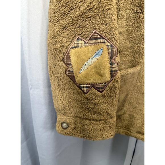 Teddi Jacket Womens Medium Fleece Patchwork Button Up Boho Cottagecore Cozy - Picture 7 of 10